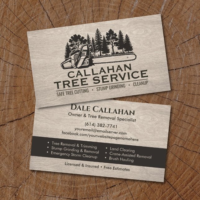 Tree Removal & Stump Grinding Services  Business Card (Creator Uploaded)