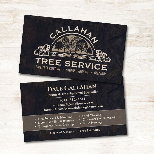 Tree Removal & Stump Grinding Services  Business Card (Creator Uploaded)