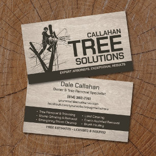 Tree Removal & Stump Grinding Services  Business Card