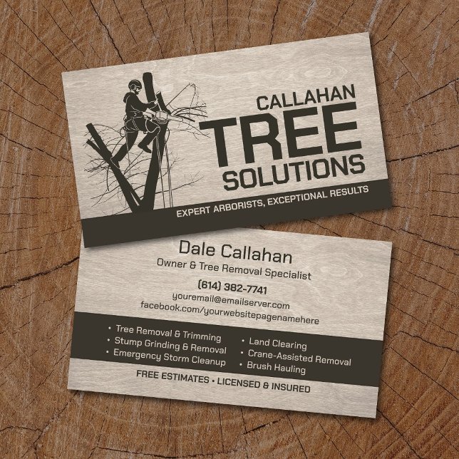 Tree Removal & Stump Grinding Services  Business Card (Creator Uploaded)