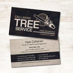 Tree Removal & Stump Grinding Services  Business Card
