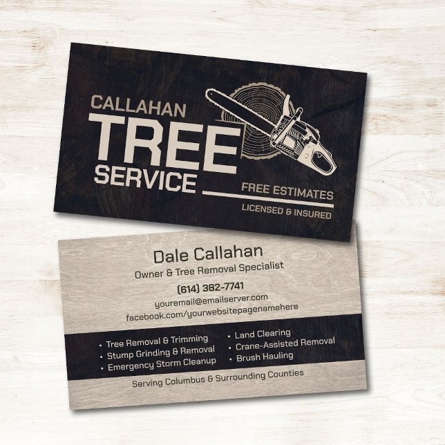 Tree Removal & Stump Grinding Services  Business Card (Creator Uploaded)