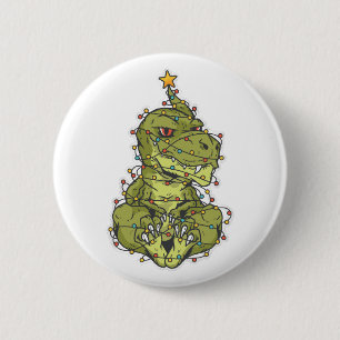 Tree Rex Christmas 6 Cm Round Badge