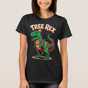 Tree Rex Christmas Costume T-rex Dinosaur Xmas Lig T-Shirt
