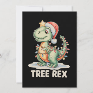 Tree Rex Christmas Dinosaur Xmas Lights T Rex Holiday Card