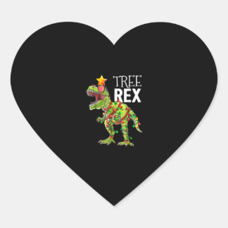 Tree Rex Christmas Lights Dinosaur   Heart Sticker
