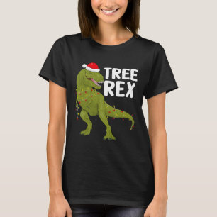 Tree Rex Christmas Lights Dinosaur Kids Boys Toddl T-Shirt