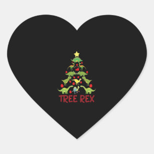 Tree Rex Christmas Tree Funny Christmas Dinosaur F Heart Sticker