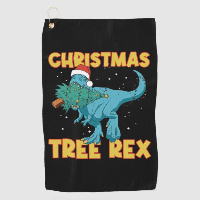 Tree Rex Devil Dinosaur Christmas   Golf Towel (Front)