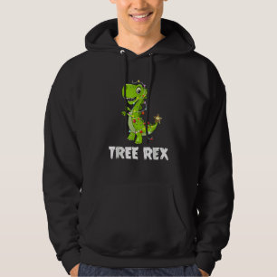 Tree Rex Dinosaur Christmas Costume Xmas Tree Ligh Hoodie