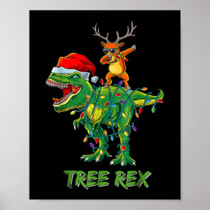 Tree Rex Dinosaur Christmas Costume Xmas Tree Ligh Poster