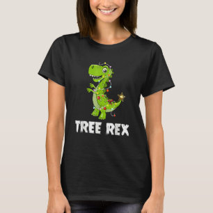 Tree Rex Dinosaur Christmas Costume Xmas Tree Ligh T-Shirt