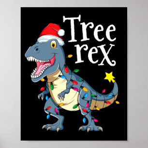 Tree rex dinosaur christmas  poster