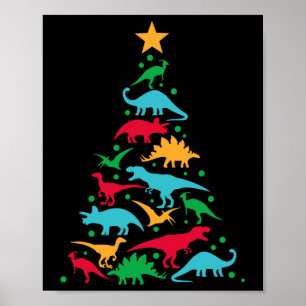 Tree Rex Dinosaur Dino Christmas Christmas Tree Fu Poster