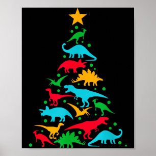 Tree Rex Dinosaur Dino Tree Christmas Tree Funny  Poster