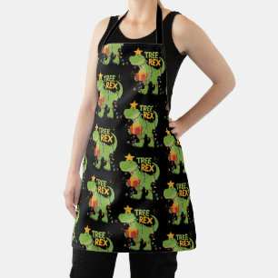 Tree Rex Dinosaur Family Christmas Group Matching Apron