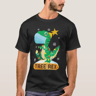Tree Rex Face Mask Funny Christmas Pajama For Fami T-Shirt
