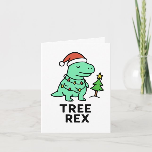 Tree Rex - Funny Christmas Card (Front)
