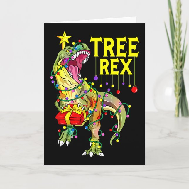 Tree Rex! Funny Christmas Paleontologist  Card (Front)