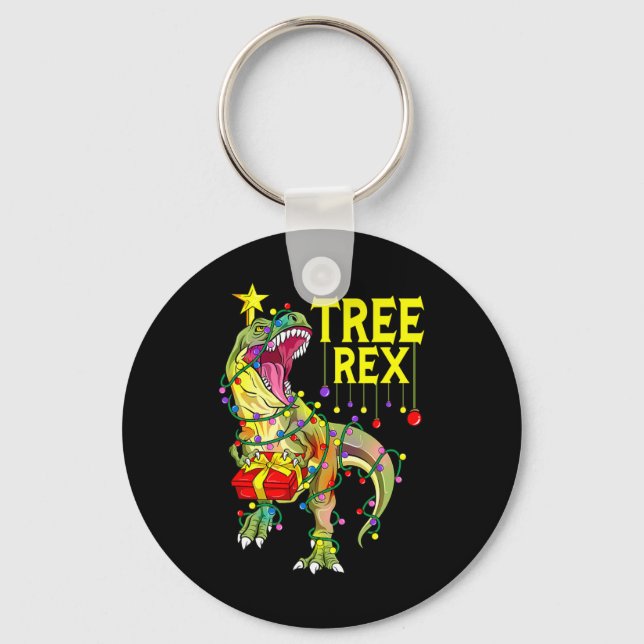 Tree Rex! Funny Christmas Paleontologist  Key Ring (Front)