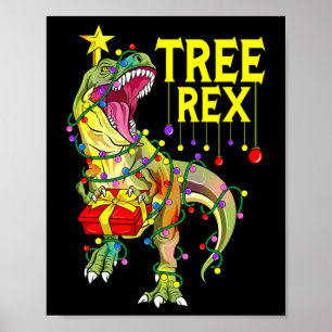 Tree Rex! Funny Christmas Paleontologist  Poster