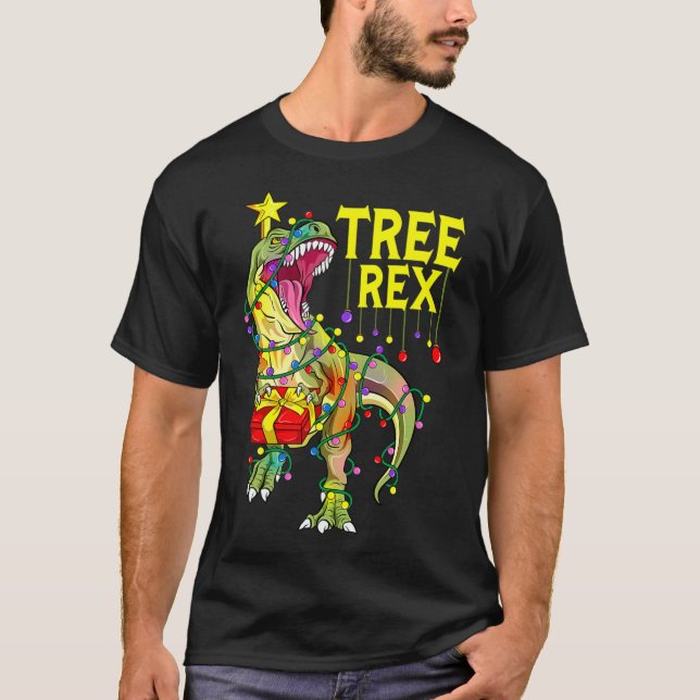 Tree Rex! Funny Christmas Paleontologist  T-Shirt (Front)