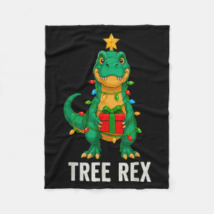 Tree Rex Funny Dinosaur Christmas  Fleece Blanket