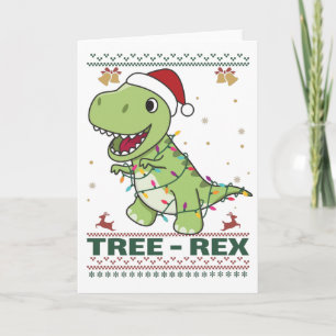 Tree-Rex Funny Dinosaur Pun T-Rex Card