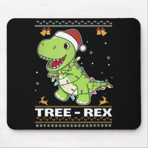 Tree Rex Funny Tyrannosaurus Rex Christmas Pun  Mouse Pad