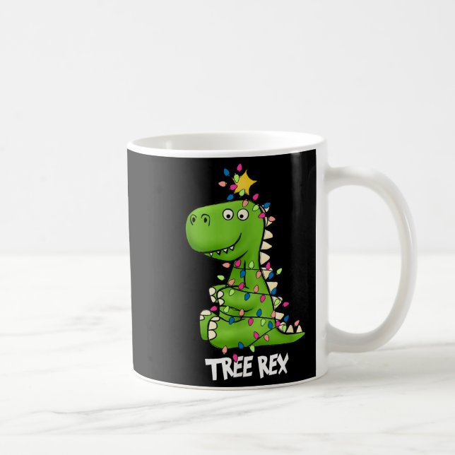 Tree Rex Funny Xmas Trex Boys Toddler Christmas Di Coffee Mug (Right)