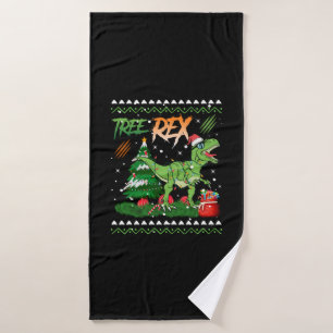 Tree-Rex Santa Saurus Christmas Tree Kids Boys Gir Bath Towel