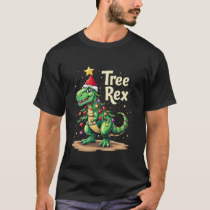 Tree Rex T Rex Christmas Lights Ornaments T-Shirt