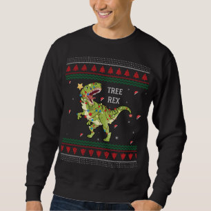 Tree Rex Trex Dinosaur Light Ugly Christmas Sweate Sweatshirt