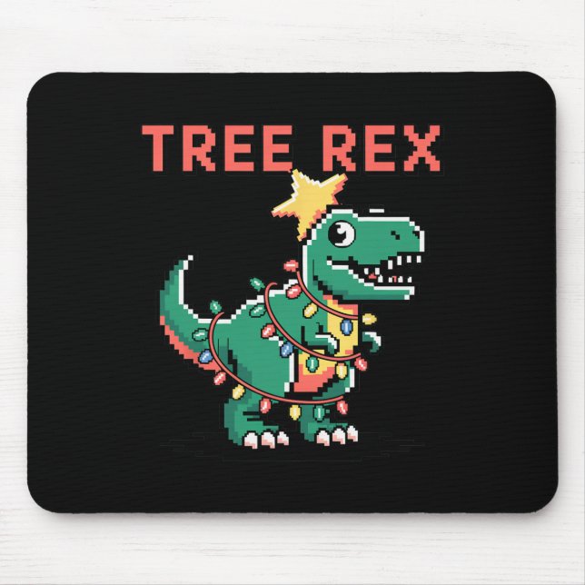 Tree Rex Ugly Christmas Sweater Dinosaur Christmas Mouse Pad (Front)