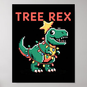 Tree Rex Ugly Christmas Sweater Dinosaur Christmas Poster