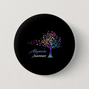 Tree Ribbon Alopecia Awareness 6 Cm Round Badge