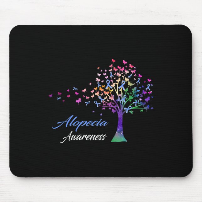 Tree Ribbon Alopecia Awareness  Mouse Pad (Front)