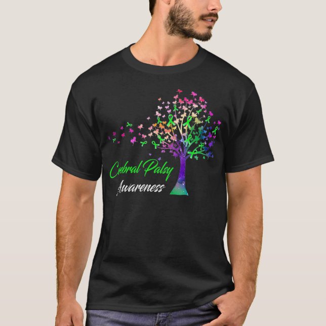 Tree Ribbon Cerebral Palsy Awareness T-Shirt (Front)