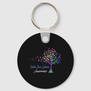 Tree Ribbon Guillain Byrre Syndrome Awareness Key Ring