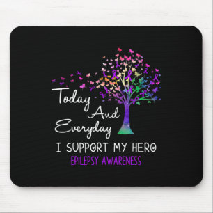 Tree Ribbon I Support My Hero Epilepsy Awareness  Mouse Pad
