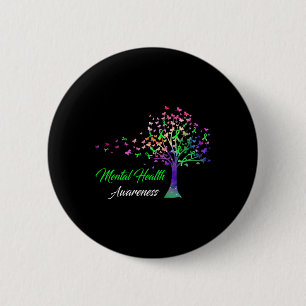 Tree Ribbon Mental Health Awareness 6 Cm Round Badge