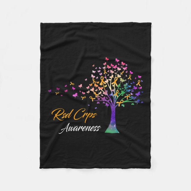 Tree Ribbon Rsd Crps Awareness  Fleece Blanket (Front)