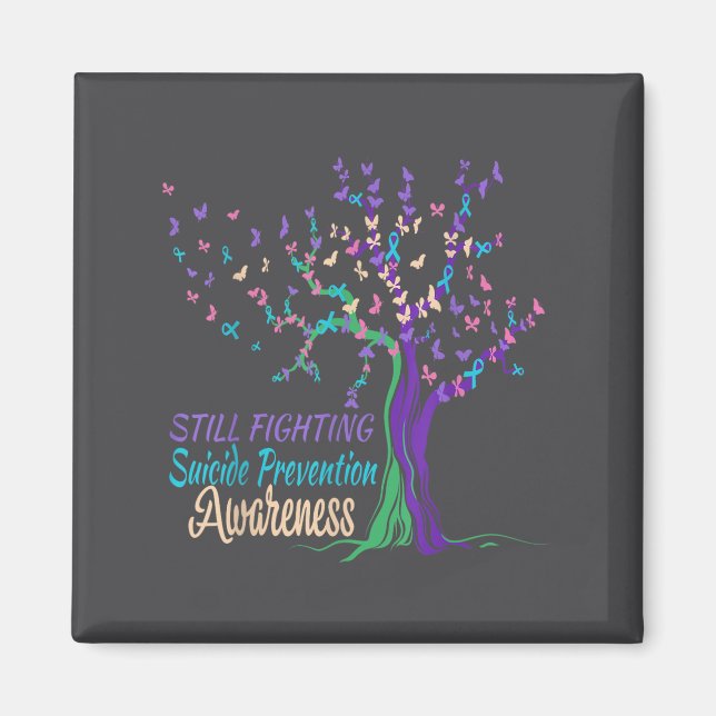 Tree Ribbon Still Fighting Suicide Prevention Awar Magnet (Front)