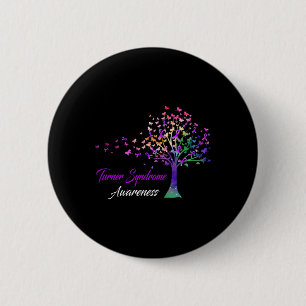 Tree Ribbon Turner Syndrome Awareness  6 Cm Round Badge