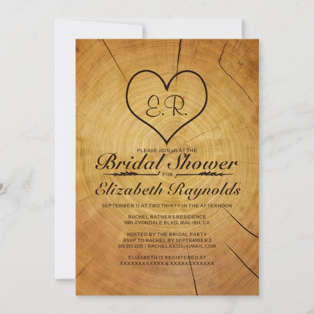 Tree Ring Bridal Shower Invitations (Front)