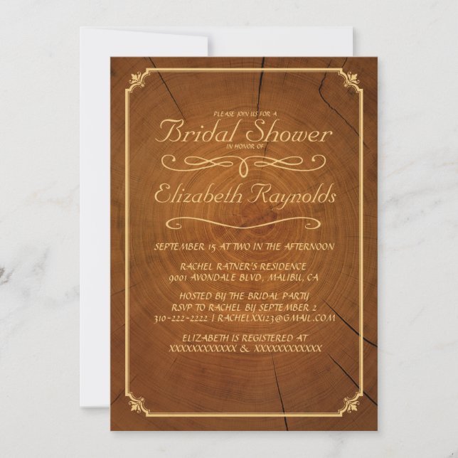 Tree Rings Bridal Shower Invitations (Front)