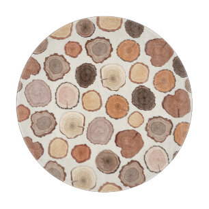 Tree Rings Forest Doodle Pattern Cutting Board