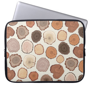 Tree Rings Forest Doodle Pattern Laptop Sleeve