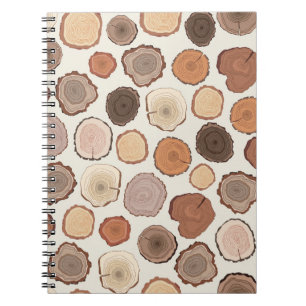 Tree Rings Forest Doodle Pattern Notebook