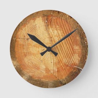 TREE RINGS | natural wood log Round Clock